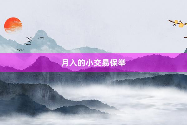 月入的小交易保举