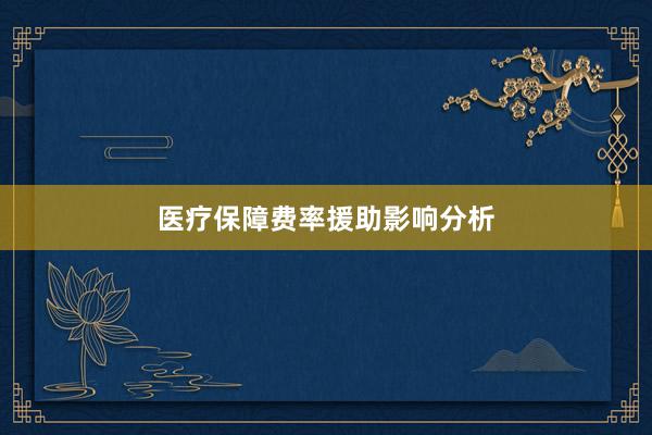 医疗保障费率援助影响分析